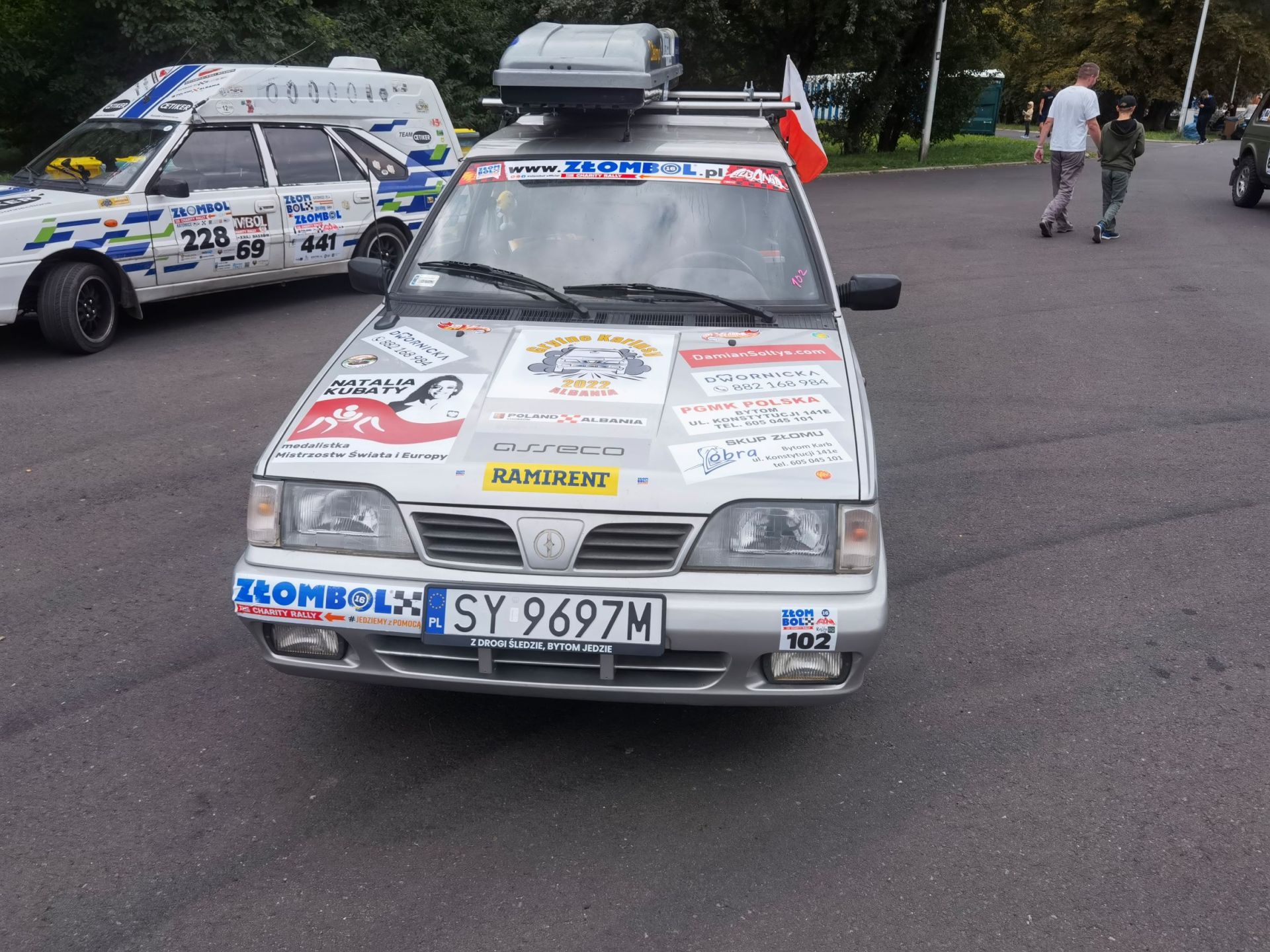 Polonez kombi, którym podróżował bytomski zespół