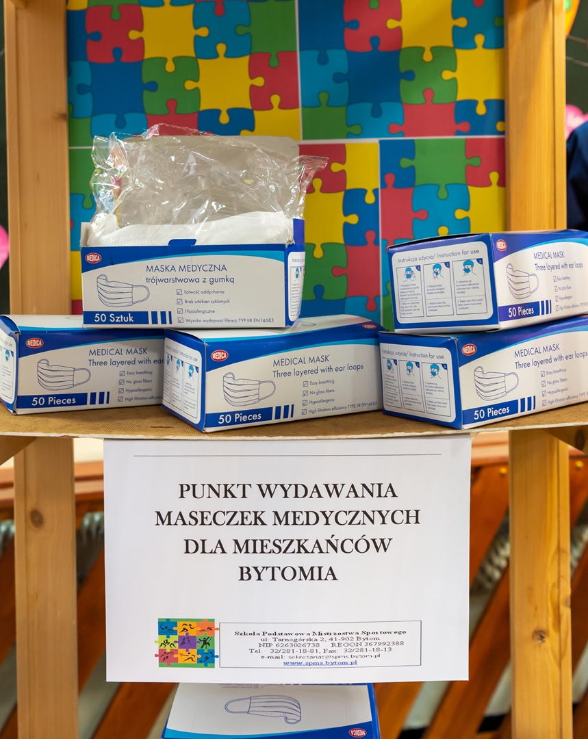Punkt wydawania maseczek ochronnych