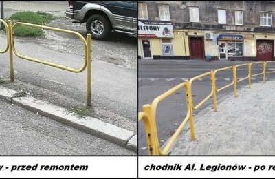 Remont chodnika na Alei Legionów i ul. Hlonda