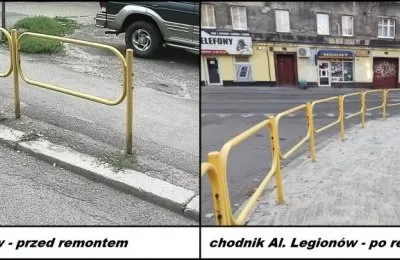 Remont chodnika na Alei Legionów i ul. Hlonda