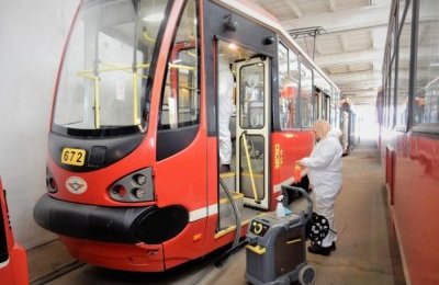 Parowa dezynfekcja tramwajów