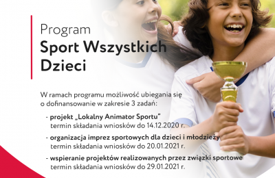 Trwa nabór wniosków do programu Sport wszystkich