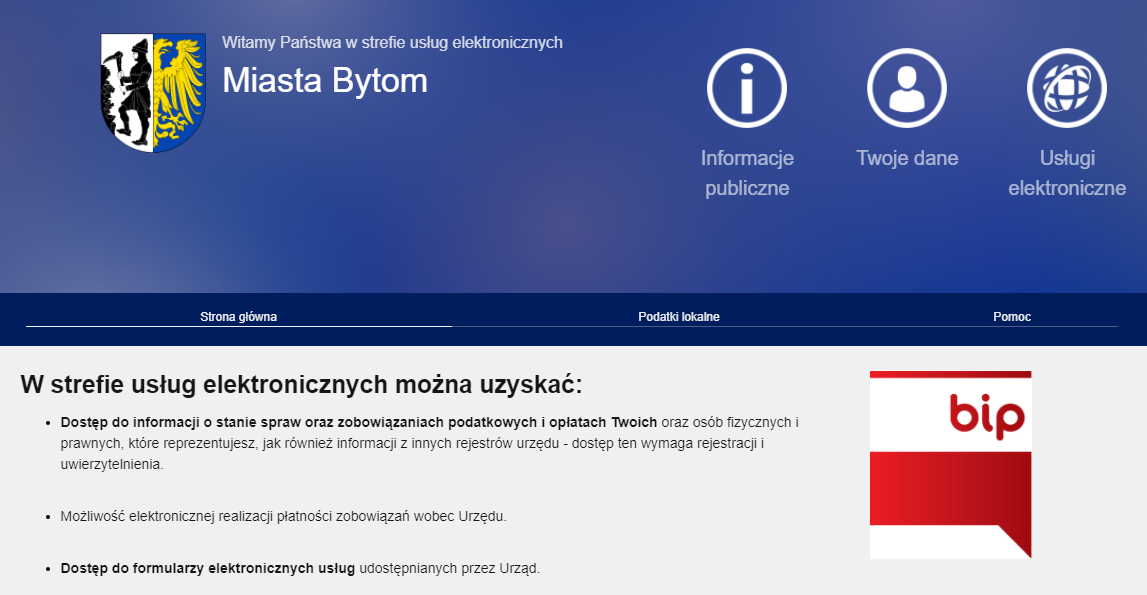 Interfejs systemu e-Urząd