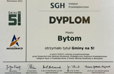 Miasto Bytom otrzymało tytuł „Gminy na 5!”