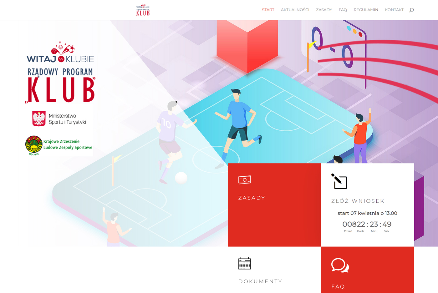 Wystartowała strona internetowa Rządowego Programu Klub — edycja 2022. Nabór wniosków rozpocznie się 7 kwietnia
