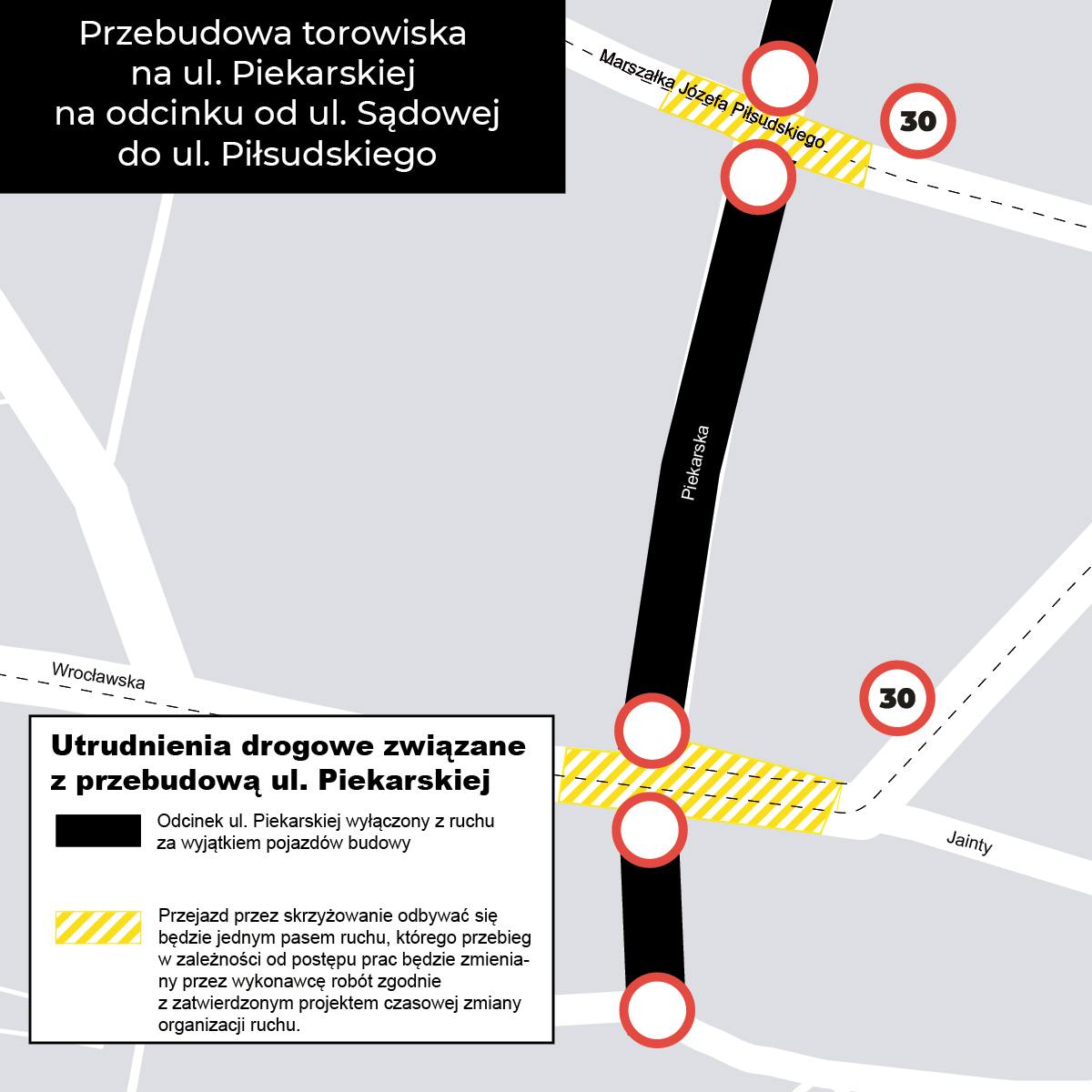 Od 9 stycznia wprowadzone zostaną kolejne zmiany związane z przebudową ul. Piekarskiej