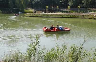 Wypożyczalnia rowerów wodnych w Parku Miejskim j