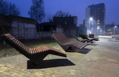 Zagospodarowane przestrzenie przy ul. Staffa i Wit