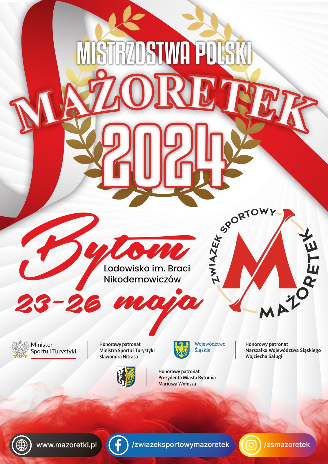 Plakat informacyjny dotyczący Mistrzostw Polski Mażoretek