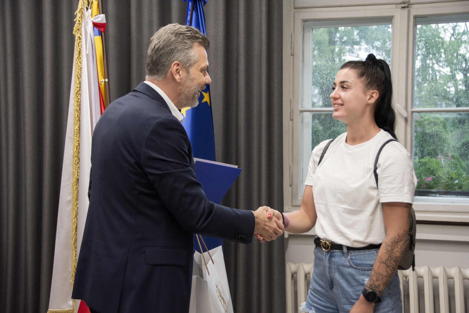 Prezydent Mariusz Wołosz pogratulował Magdalenie Stefanowicz kwalifikacji olimpijskiej