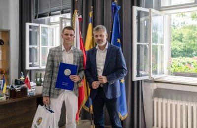 Prezydent Bytomia gościł olimpijczyka Macieja Wy