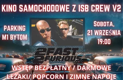 Samochodowe kino pod chmurką z ISB CREW