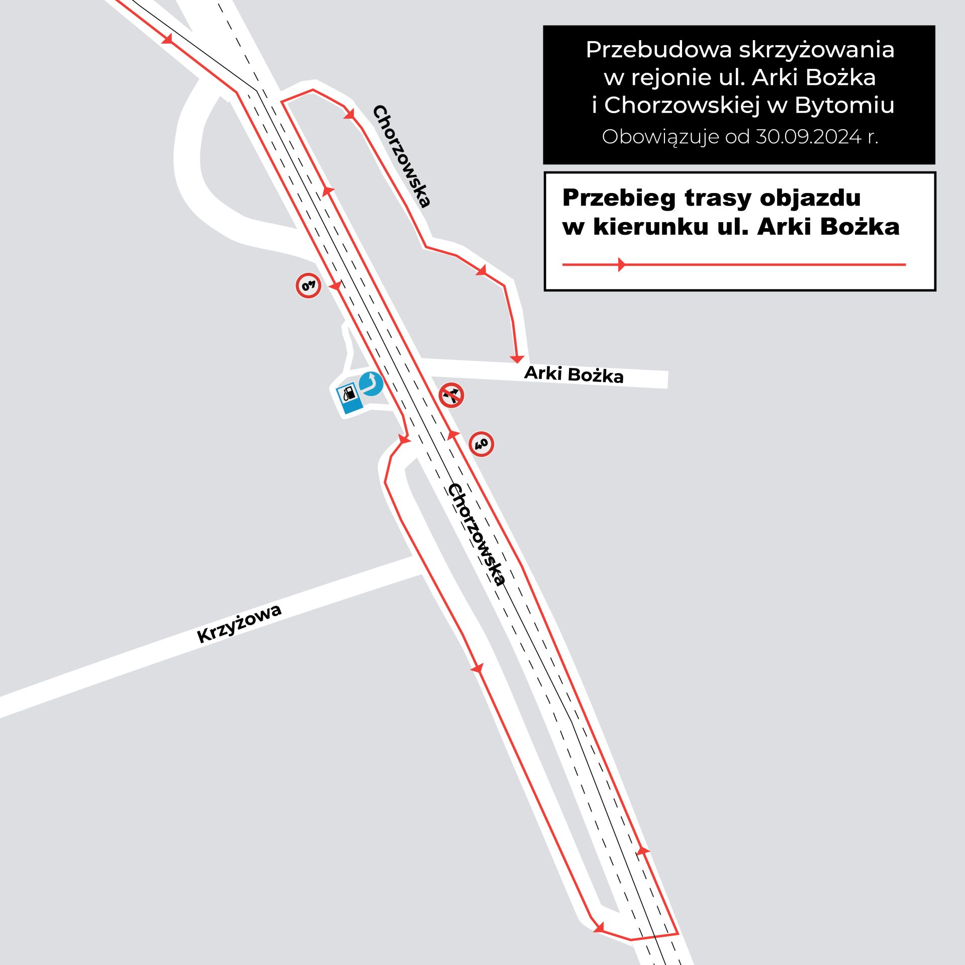Mapa objazdów