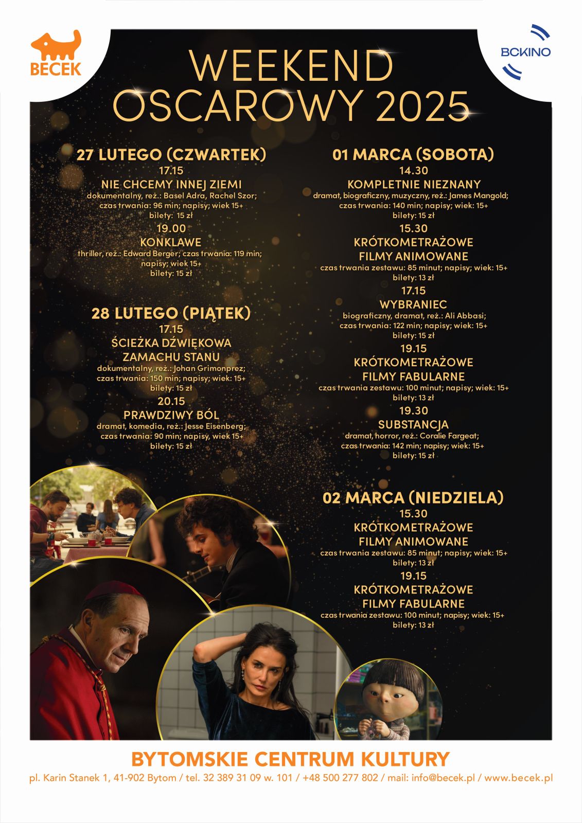 Plakat Weekendu Oscarowego w Beceku 
