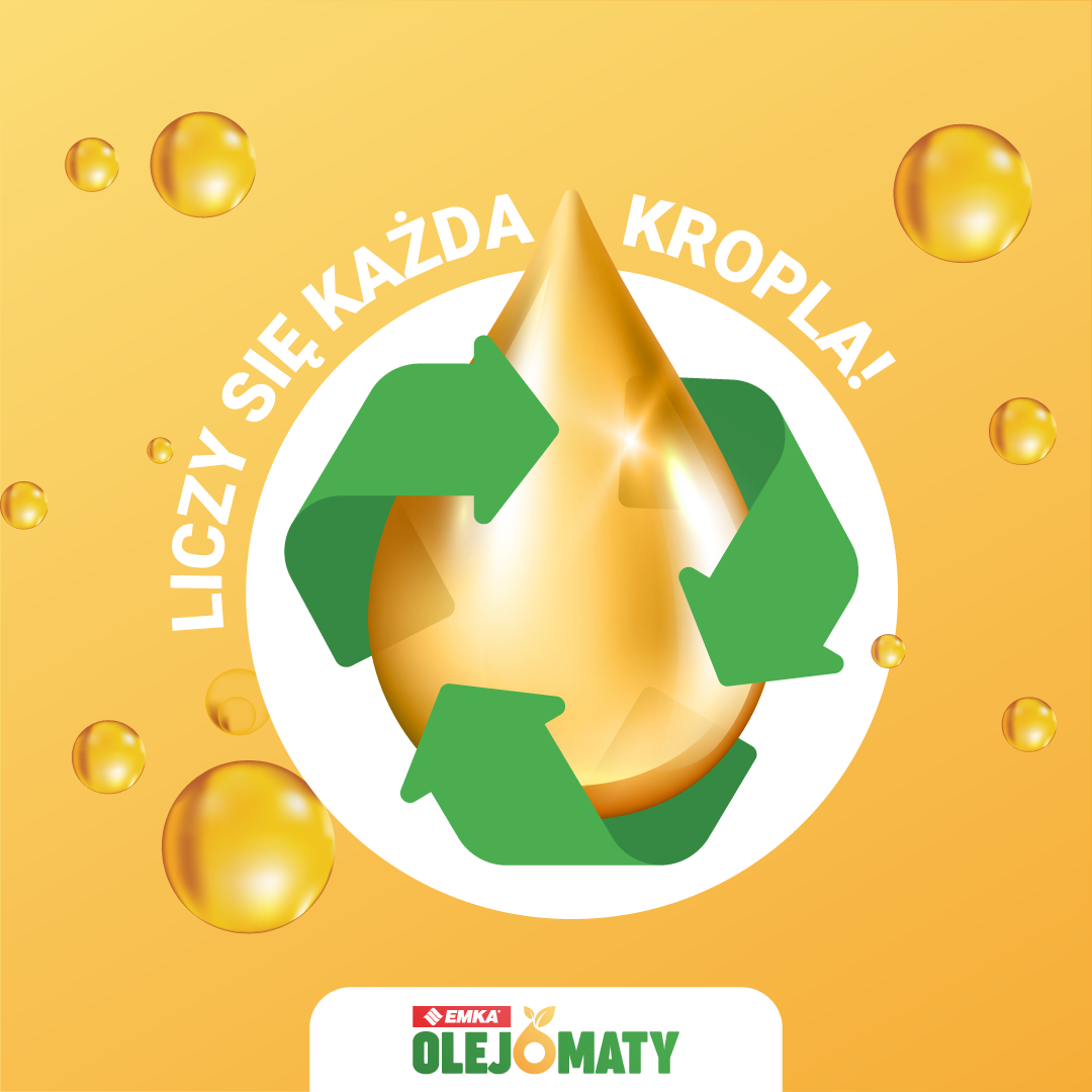Grafika informacyjna dotycząca recyklingu oleju spożywczego
