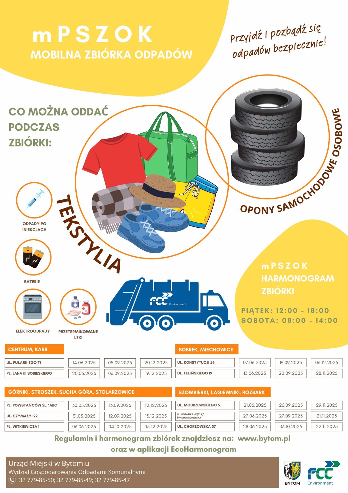 Plakat z harmonogramem zbiórki 