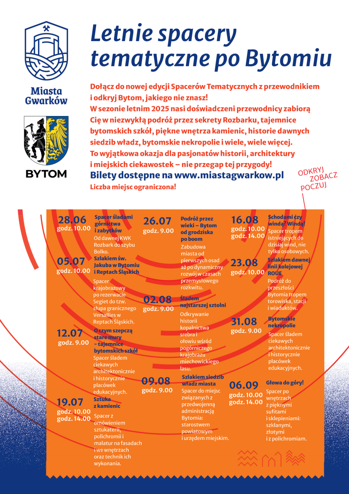 Zdjęcie: Plakat promujący spacery po Bytomiu w ramach Miasta Gwarków