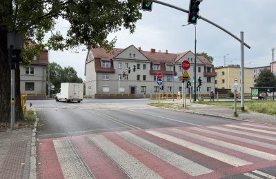 Tramwaje na skrzyżowaniu ul. Łużyckiej i Wrocł