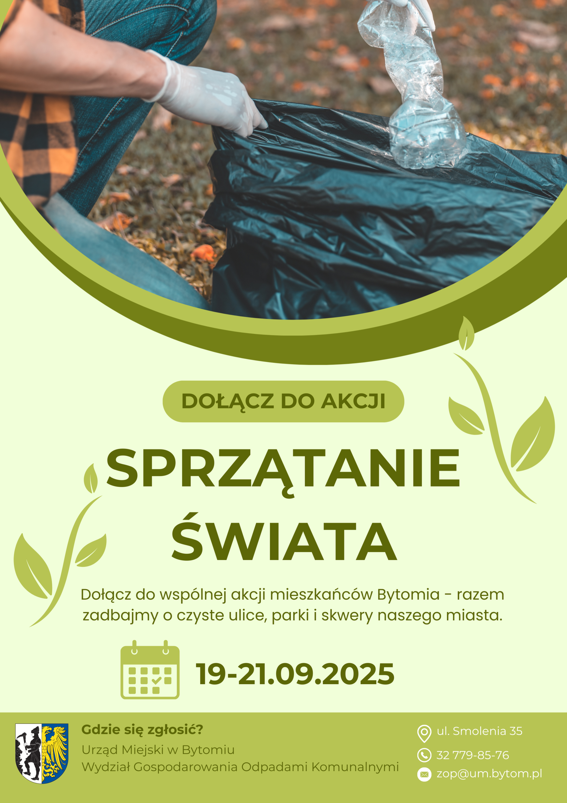 Plakat informacyjny dotyczący akcji Sprzątania Świata