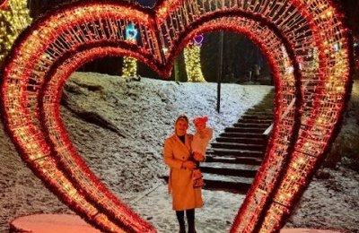 Walentynkowe iluminacje w Parku Miejskim