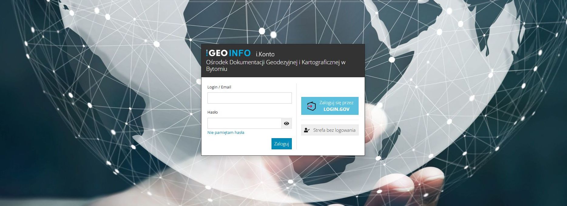 Konieczna aktualizacja informatycznego systemu geodezyjnego. Będzie przerwa w działaniu systemu Na zdjęciu podgląd systemu geodezyjnego