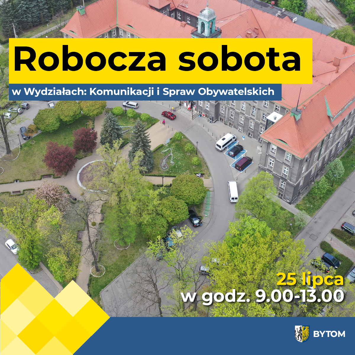 Plakat zapowiadający roboczą sobotę w Urzędzie Miejskim w Bytomiu