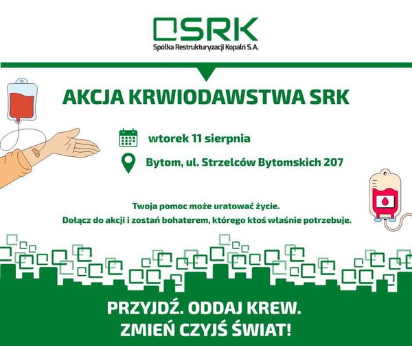 Akcja honorowego krwiodastwa odbędzie się we wtorek 11 sierpnia Plakat akcji krwiodastwa