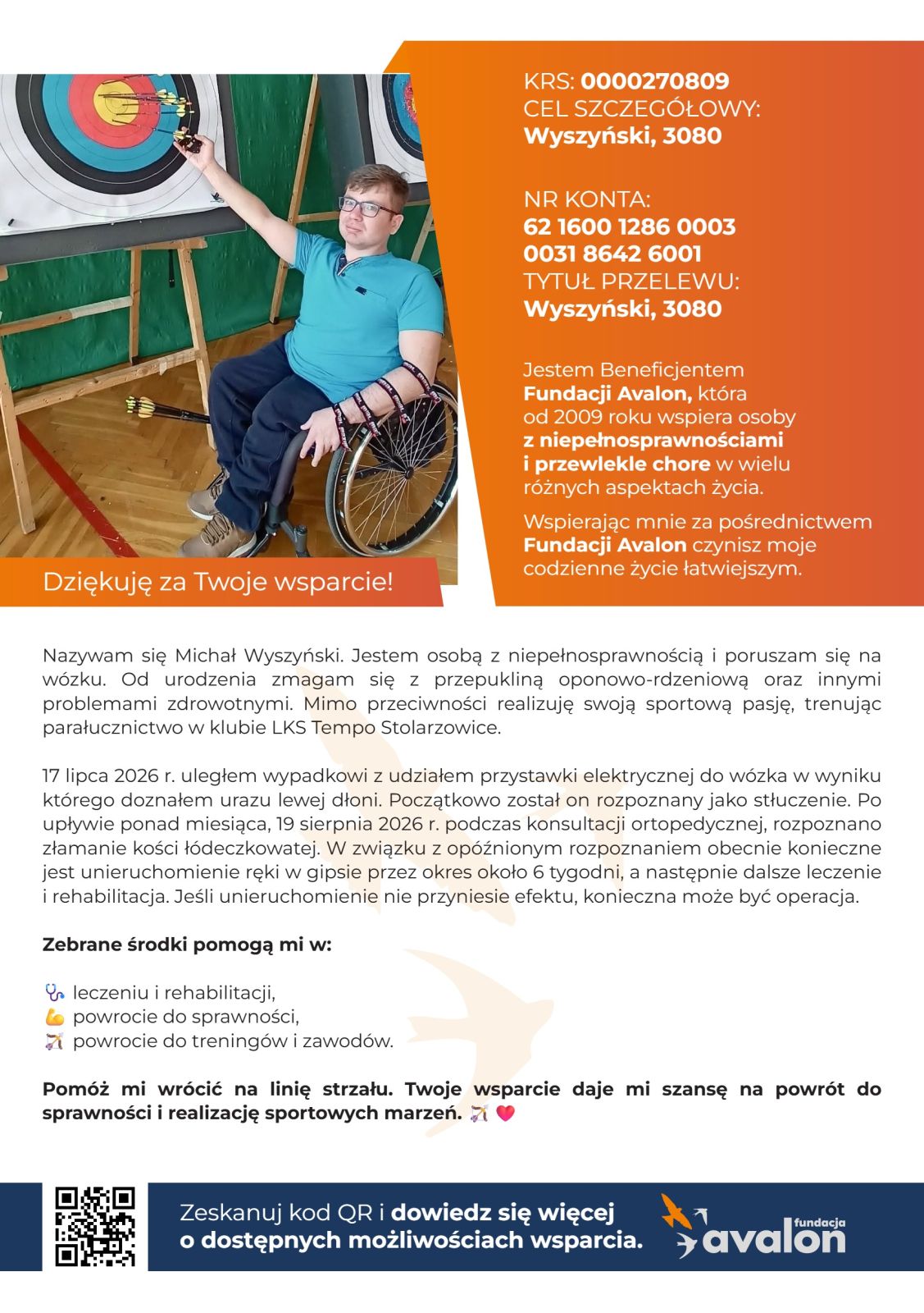 Ulotka informacyjna poświęcona zbiórce Michała Wyszyńskiego