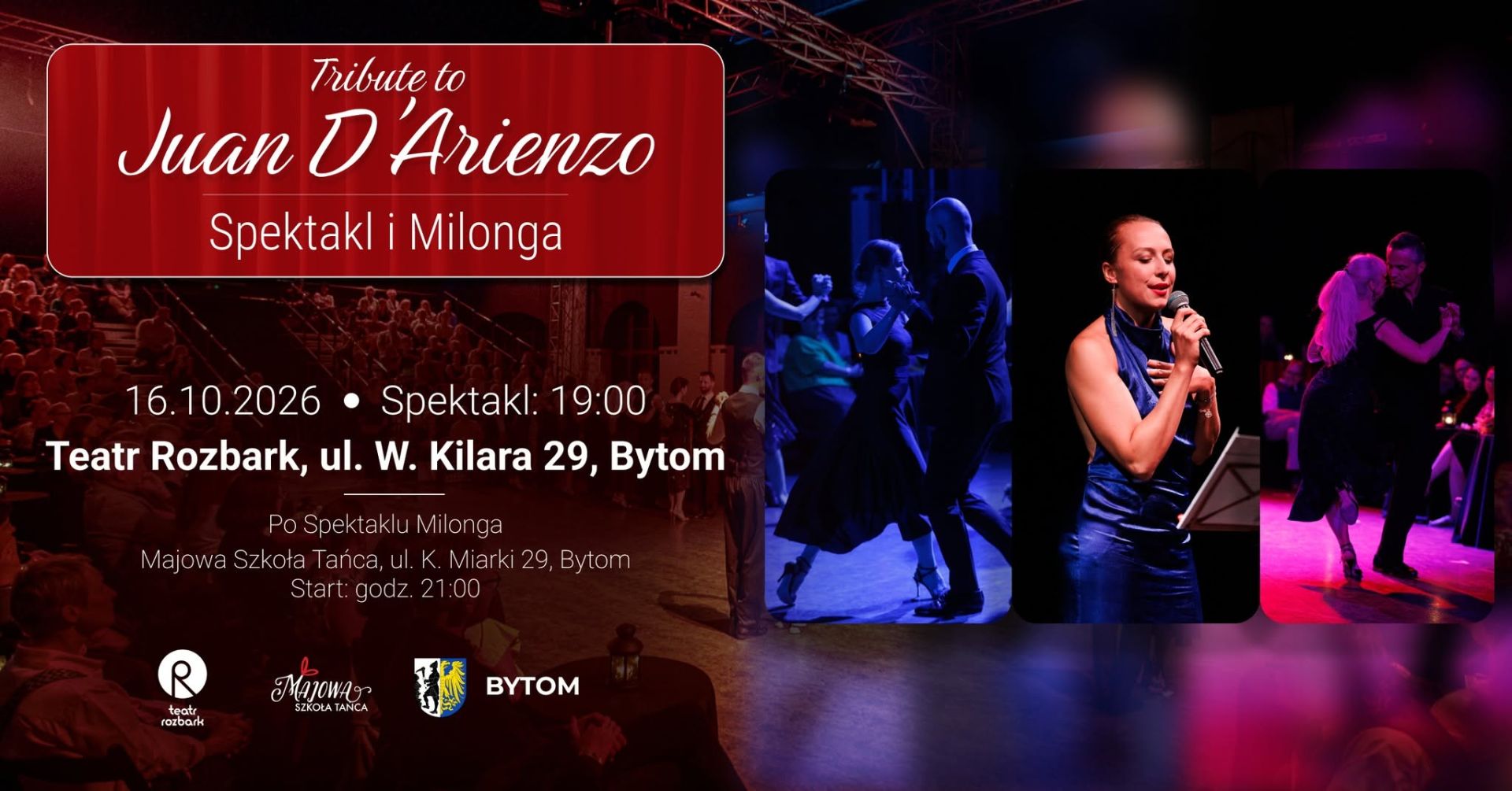 Plakat informacyjny dotyczący spektaklu w Teatrze Rozbark