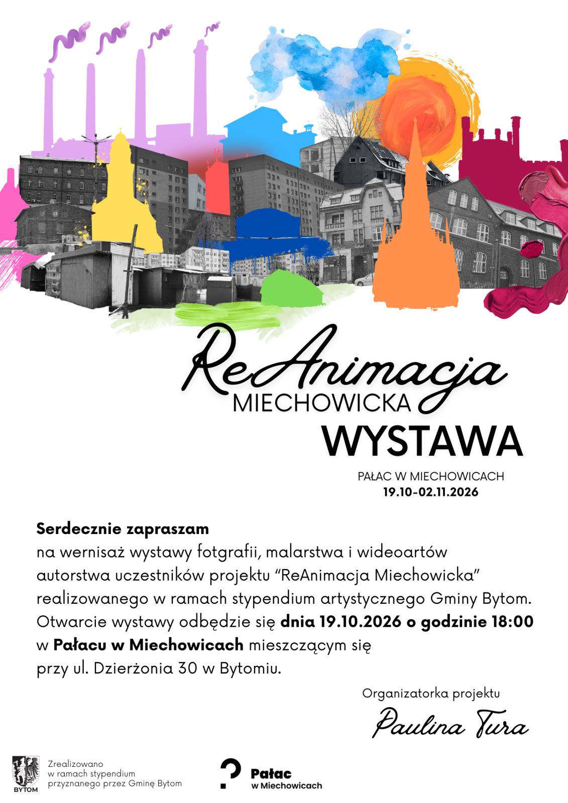 Wystawa w Pałacu w Miechowicach potrwa do 2 listopada Plakat zapraszający na wystawę