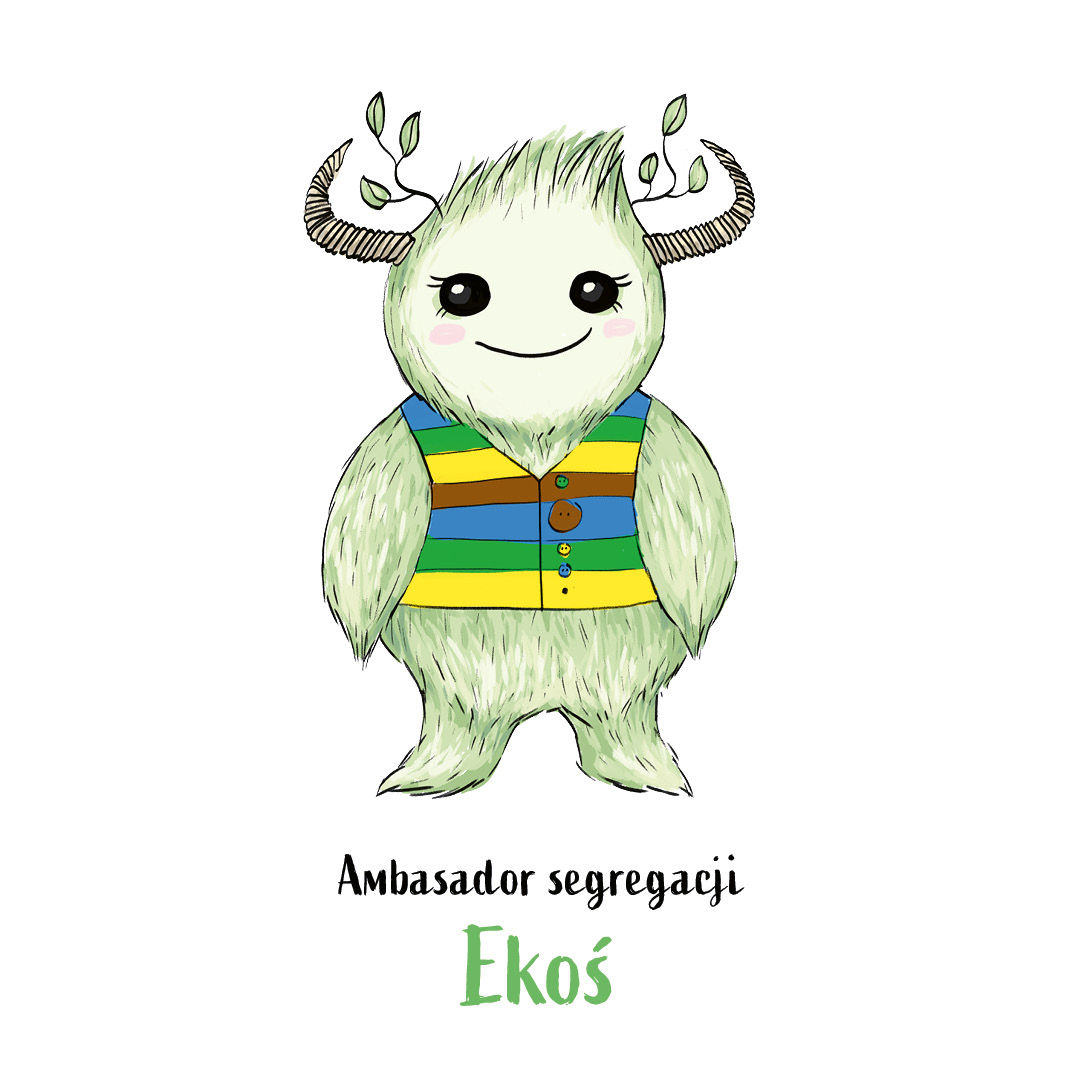 Imię Ekoś wymyśliły dzieci z Przedszkola Miejskiego nr 9 Obrazek przedstawiający postać Ekosia
