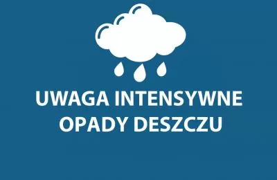 Uwaga! Intensywne opady deszczu oraz silny wiatr