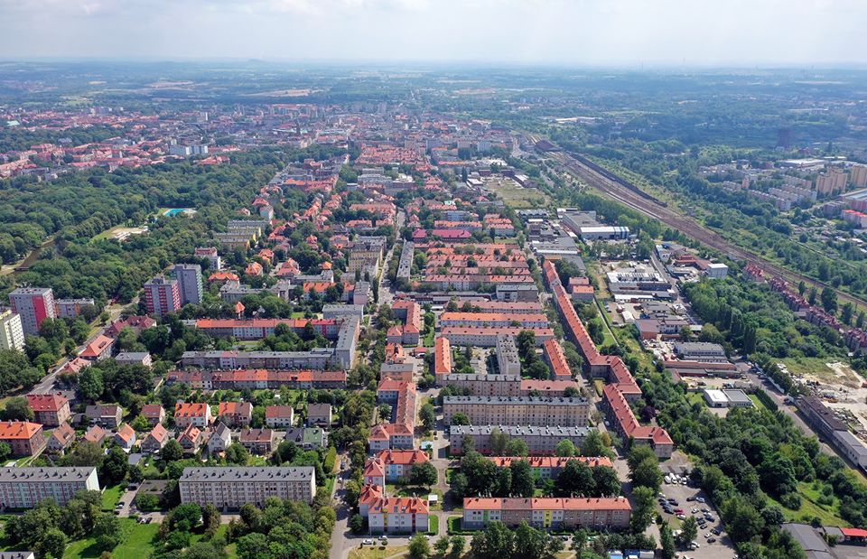 Panorama Bytomia  z lotu ptaka