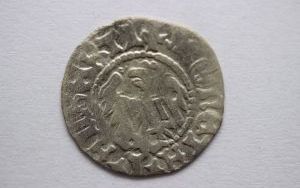 Półgrosz z Bytomia króla Jana Olbrachta (okr. pan. 1492–1501) - awers.jpg