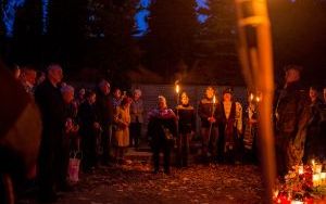 Apel poległych przy symbolicznym krzyżu i grobie Obrońców Lwowa na cmentarzu przy ul. Powstańców Śląskich  (2)