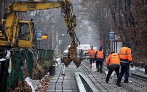 Trwa modernizacja torowiska tramwajowego z centrum Bytomia do zajezdni w Bytomiu - Stroszku (1)