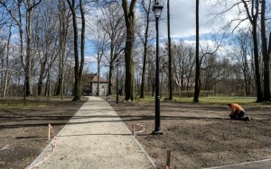 Trwają prace przy montażu oświetlenia, budowie alejek i strefy rekreacji w Parku Ludowym (7)