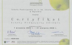 Szkoła Podstawowa nr 21 im. Józefa Lompy stawia na zdrowie (1)