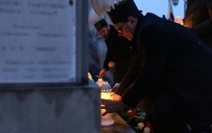 Uroczystości barbórkowe pod tablicą upamiętniającą górników, którzy zginęli podczas katastrofy w Heinitzgrube w Rozbarku (13)