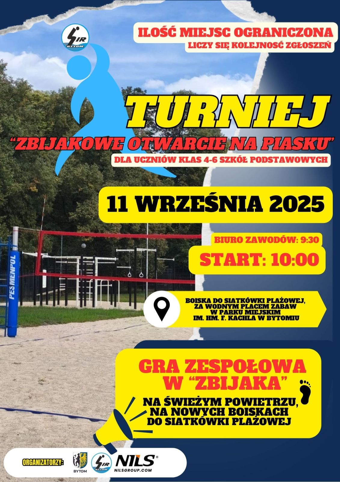 Plakat promujący turniej siatkówki 