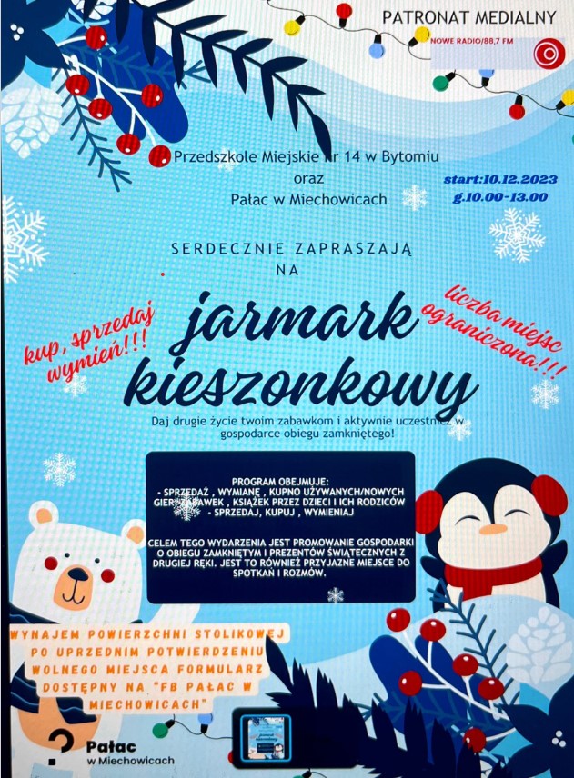 Plakat informacyjny dotyczący Jarmarku kieszonkowego